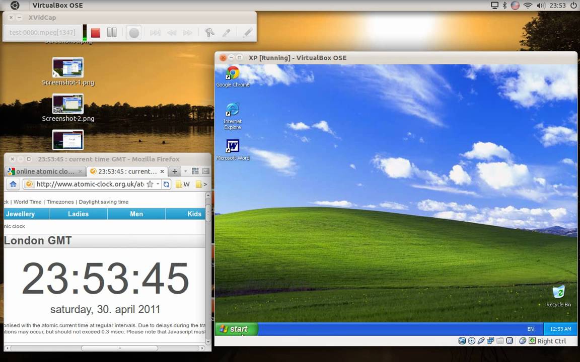 windows xp in virtualbox
